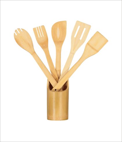 Bamboo Utensils Set - 6 Pieces