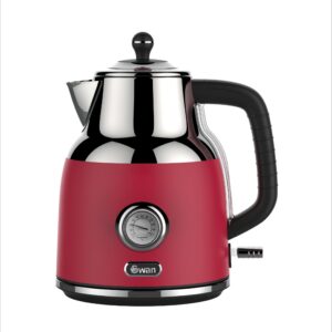 Swan 1.7 Litre Cordless Kettle with Temperature Gauge - Red