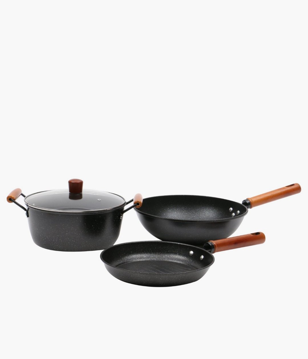 Beechwood And Iron Cookware Set - 4 Piece